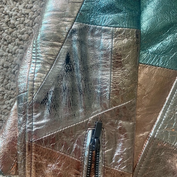 Bagatelle/ Neiman Marcus Metallic Leather Jacket - Picture 5 of 9